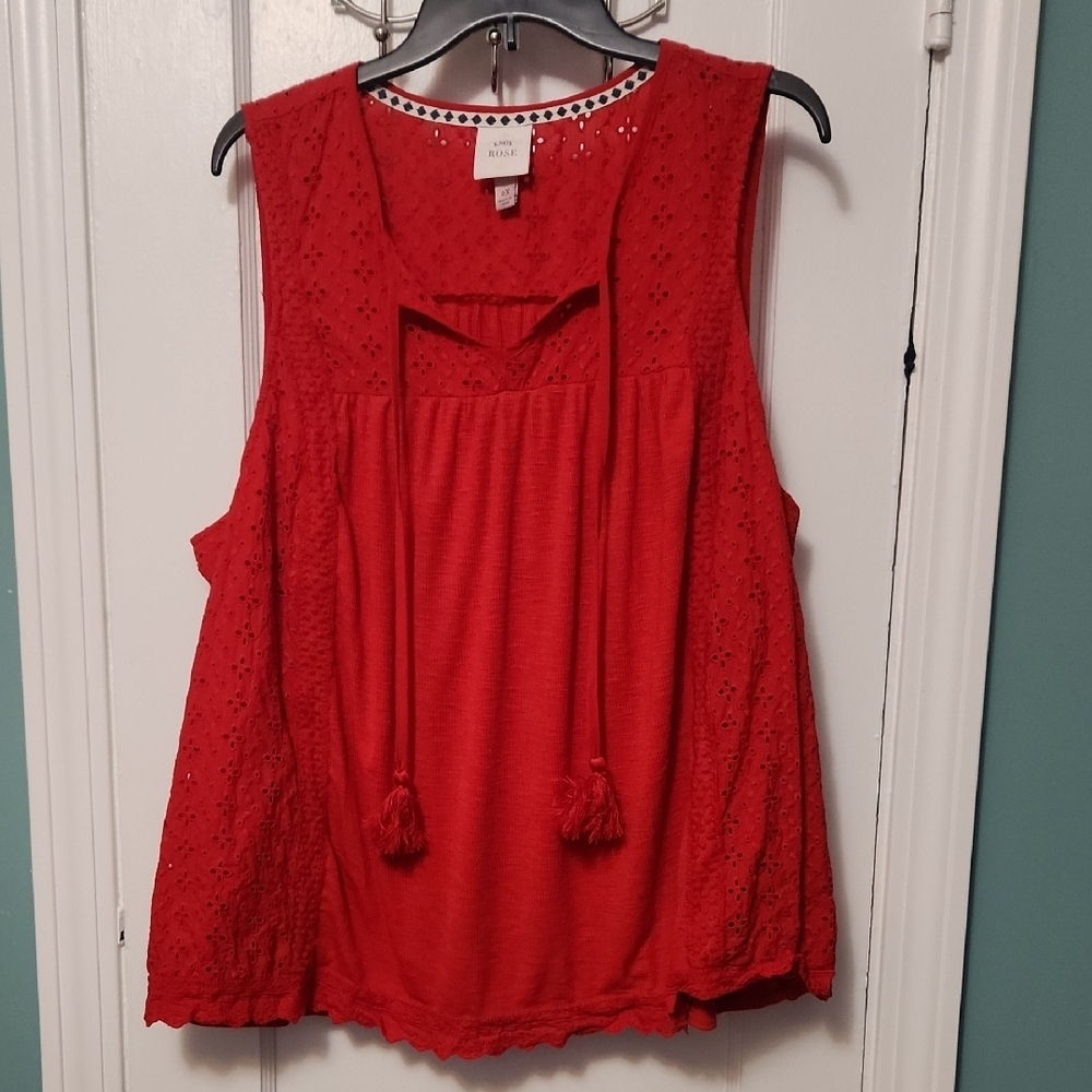 Knox Rose Red Lace Tank Top